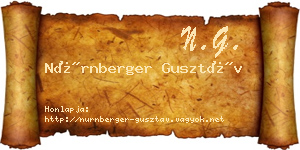 Nürnberger Gusztáv névjegykártya